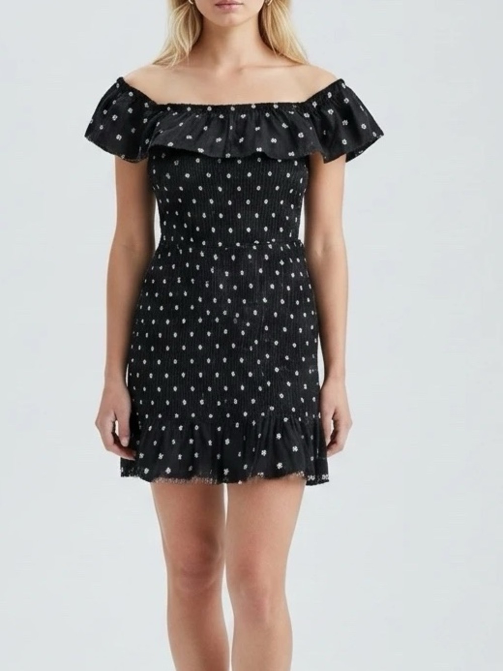 The Fifth Label Black Floral Print Mini Dress